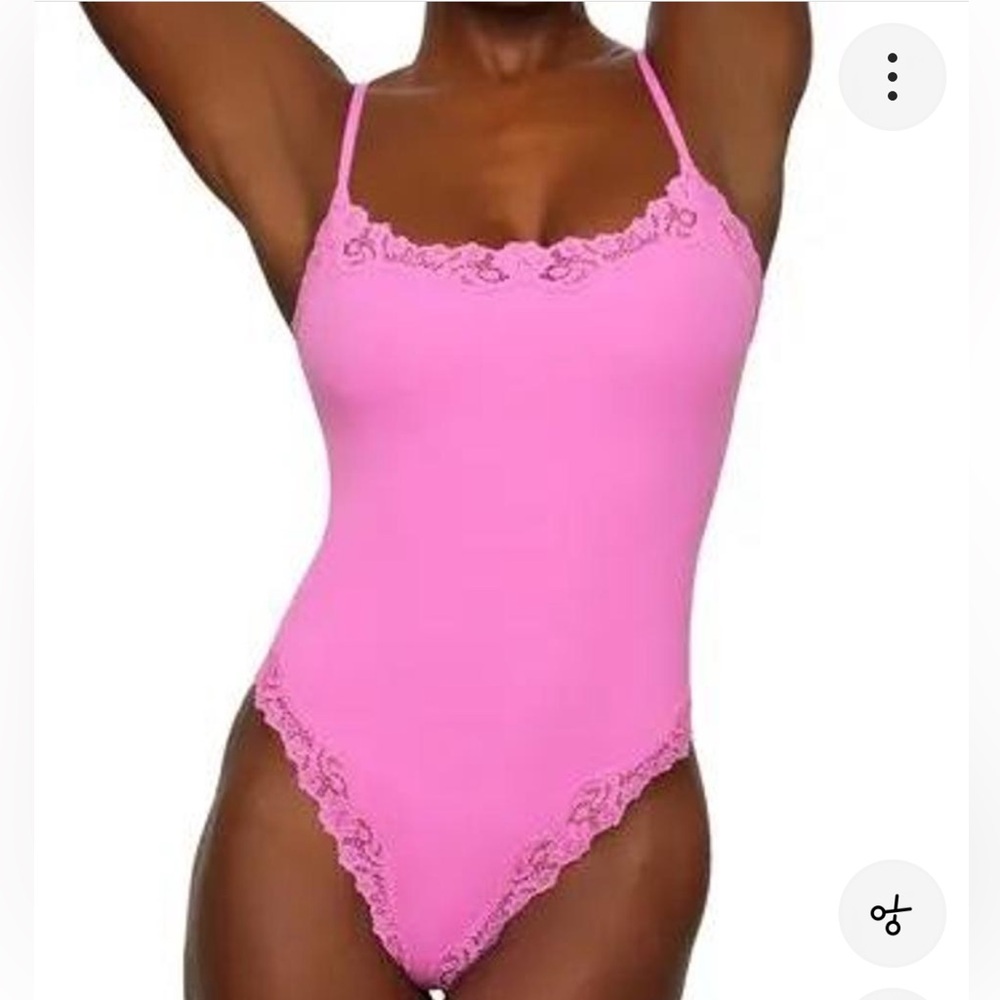 Skims Fits Everybody Body Suit in Bright Pink